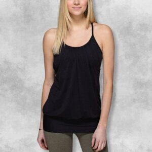 Lululemon No Limit Tank Top Thin Straps Racerback Built-In Shelf Bra Black W 4